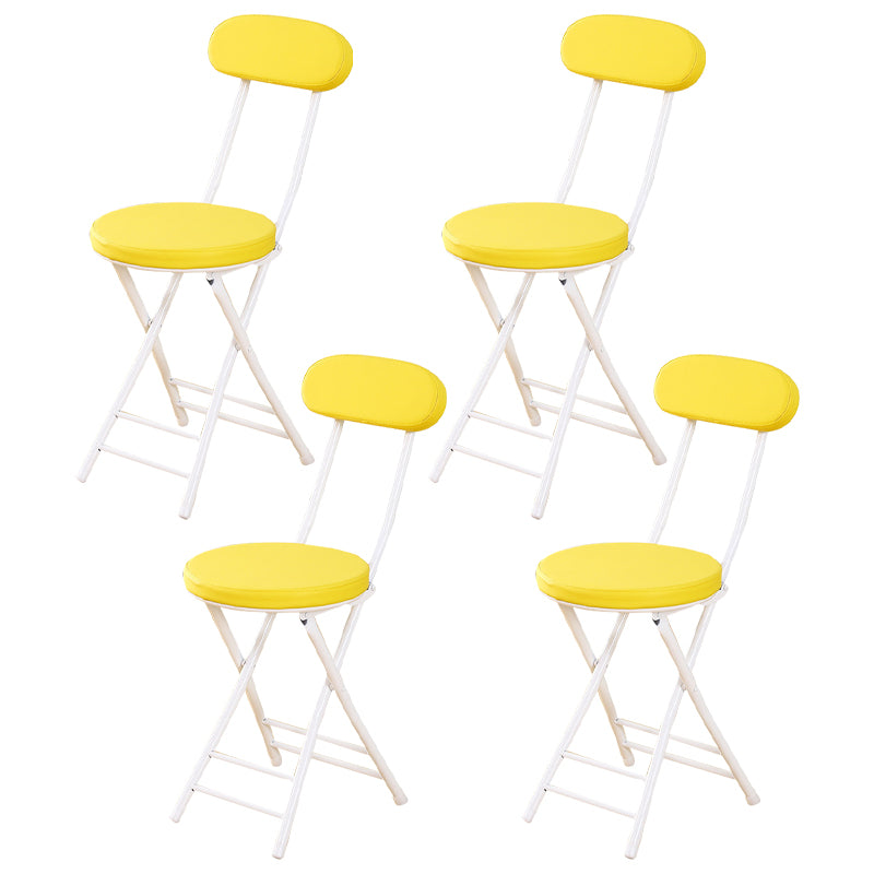 Silla de comedor plegable tapizada abierta industrial con acabado mate