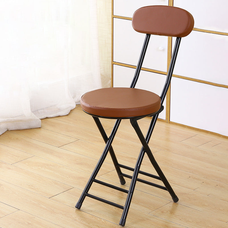 Silla de comedor plegable tapizada abierta industrial con acabado mate