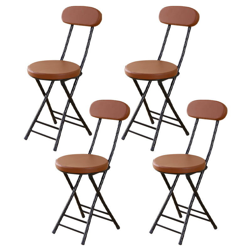 Silla de comedor plegable tapizada abierta industrial con acabado mate