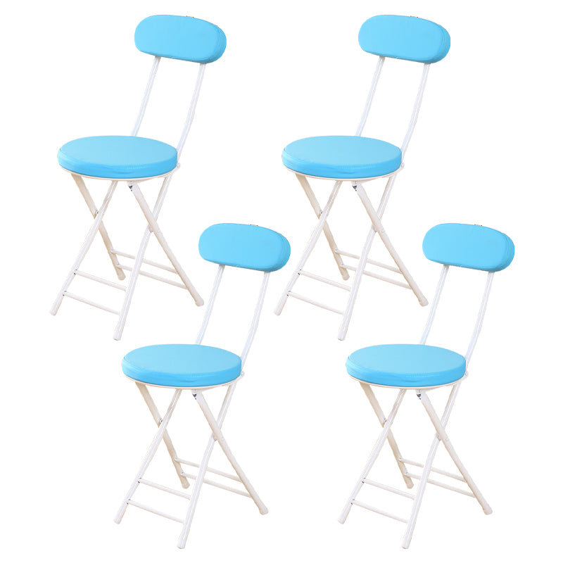 Silla de comedor plegable tapizada abierta industrial con acabado mate