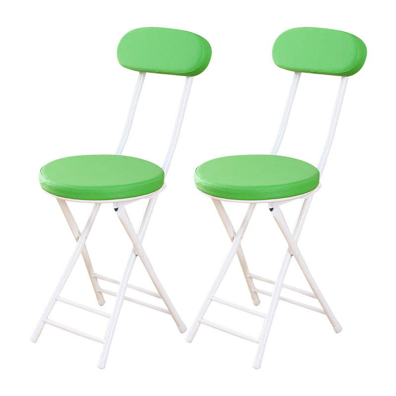 Silla de comedor plegable tapizada abierta industrial con acabado mate