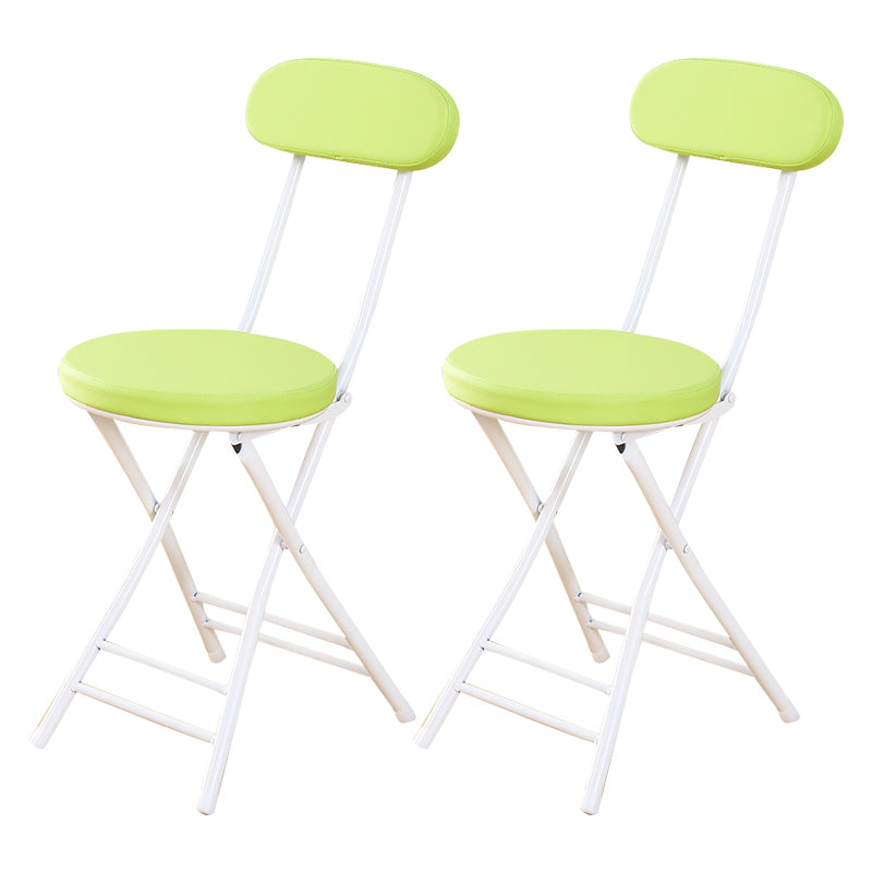 Silla de comedor plegable tapizada abierta industrial con acabado mate