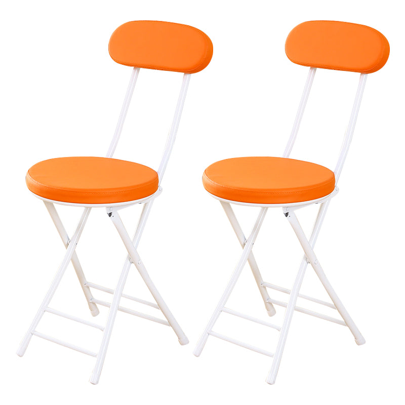 Silla de comedor plegable tapizada abierta industrial con acabado mate