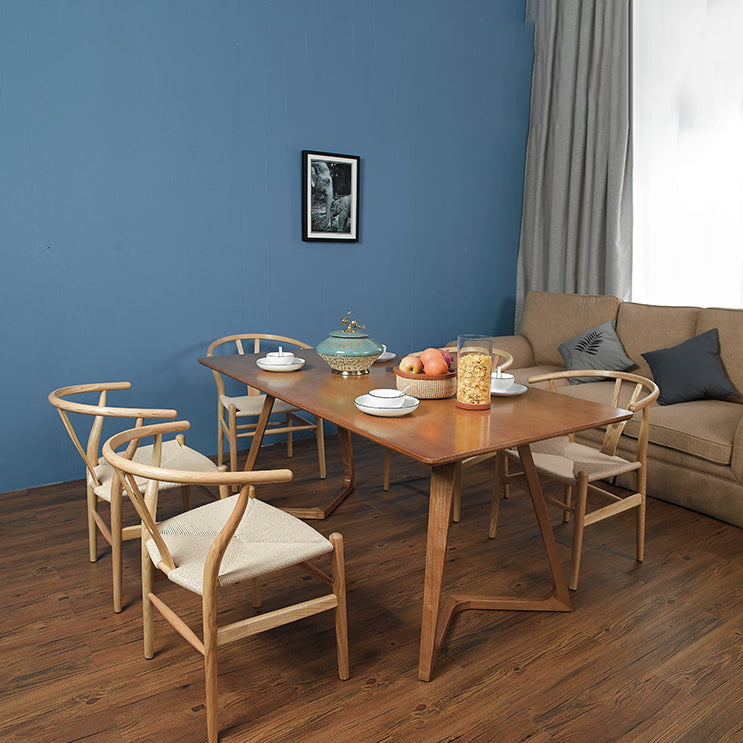 Silla auxiliar de comedor escandinava Silla auxiliar de comedor natural Wishbone para uso doméstico