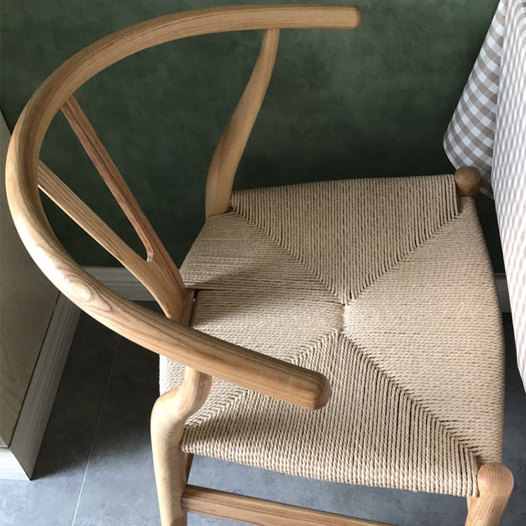 Silla auxiliar de comedor escandinava Silla auxiliar de comedor natural Wishbone para uso doméstico