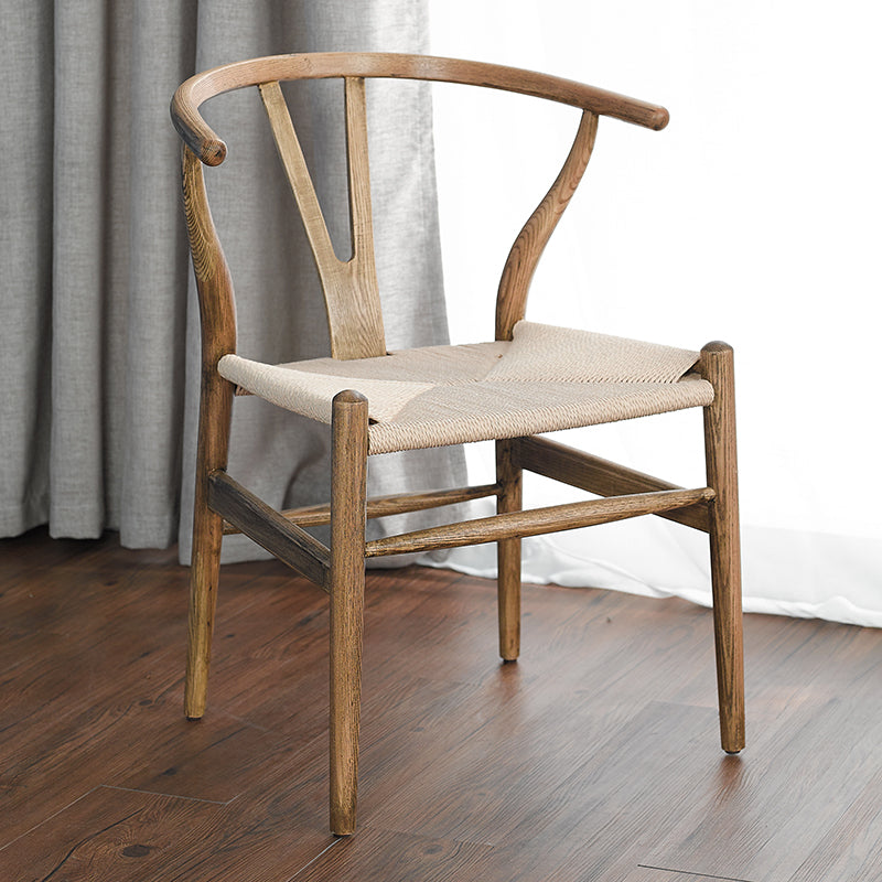 Silla auxiliar de comedor escandinava Silla auxiliar de comedor natural Wishbone para uso doméstico