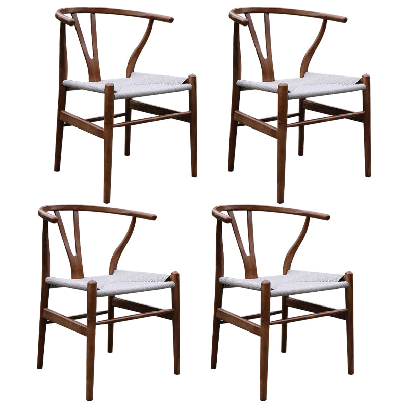 Silla auxiliar de comedor escandinava Silla auxiliar de comedor natural Wishbone para uso doméstico