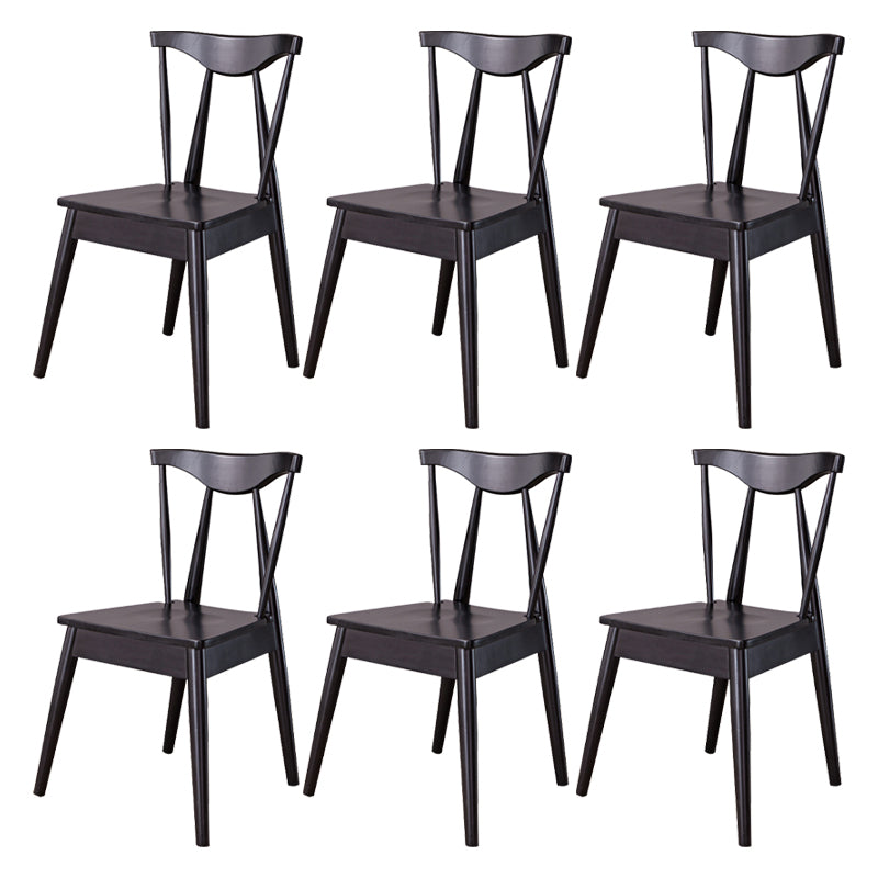 Silla auxiliar de comedor de estilo escandinavo de madera, silla auxiliar de comedor casera sin brazos