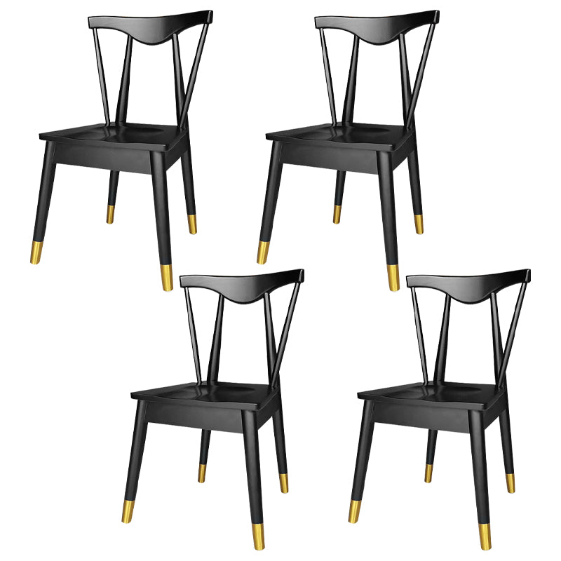 Silla auxiliar de comedor de estilo escandinavo de madera, silla auxiliar de comedor casera sin brazos
