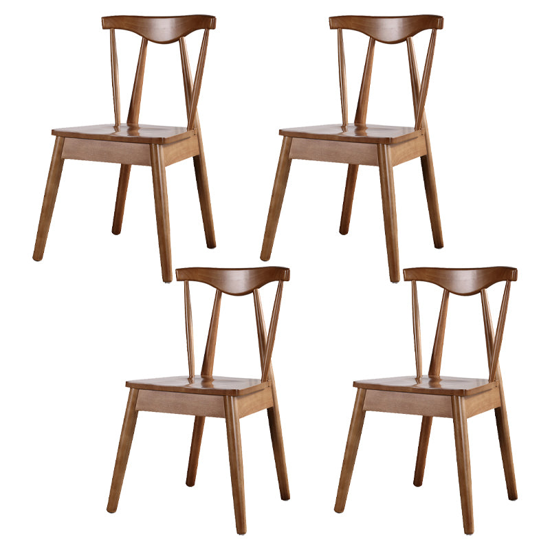 Silla auxiliar de comedor de estilo escandinavo de madera, silla auxiliar de comedor casera sin brazos