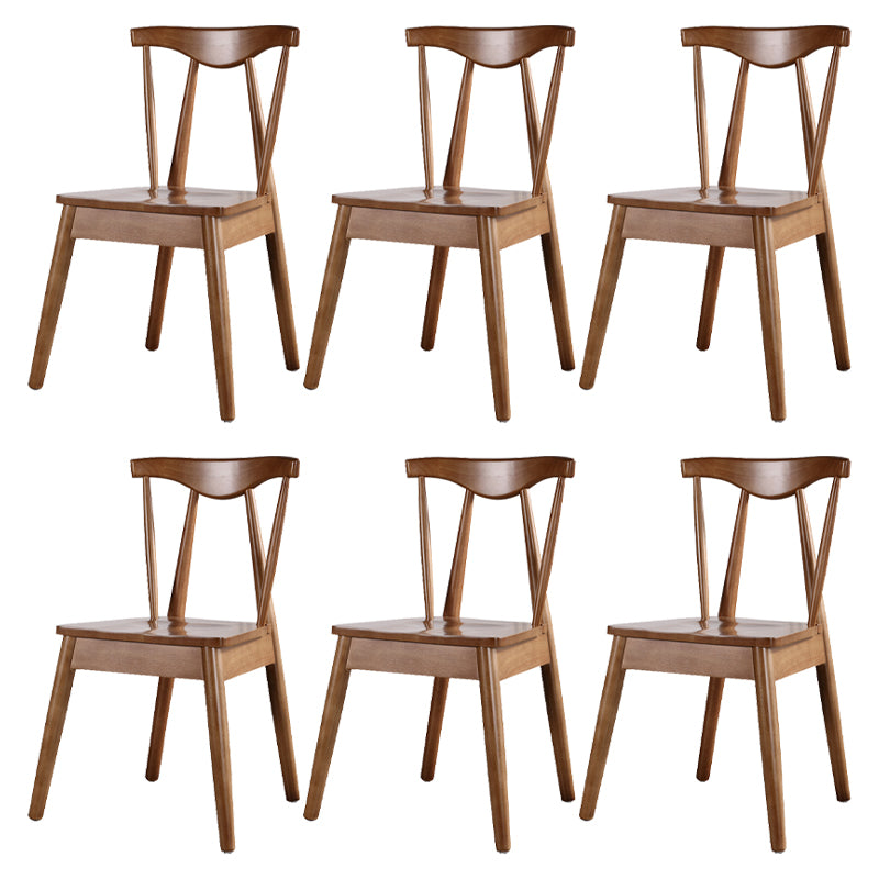 Silla auxiliar de comedor de estilo escandinavo de madera, silla auxiliar de comedor casera sin brazos