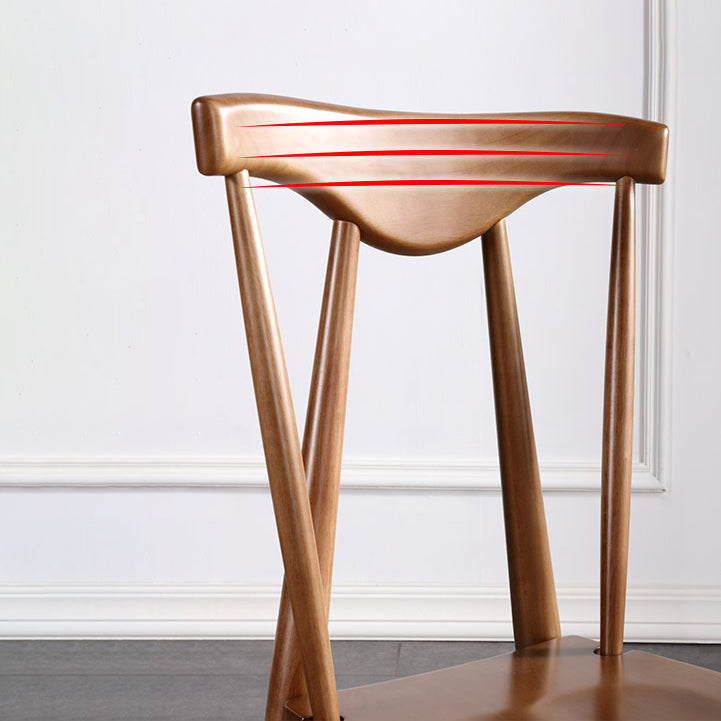 Silla auxiliar de comedor de estilo escandinavo de madera, silla auxiliar de comedor casera sin brazos
