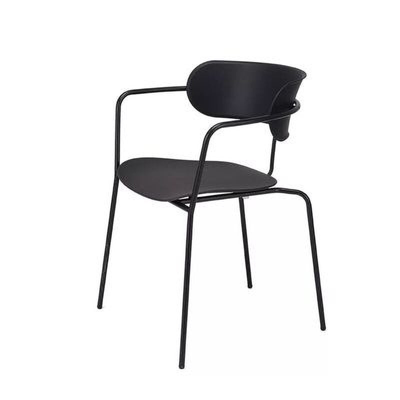 Industrial Metal Balcony Arm Chair Matte Finish Open Back Dining Chair (Set of 4)