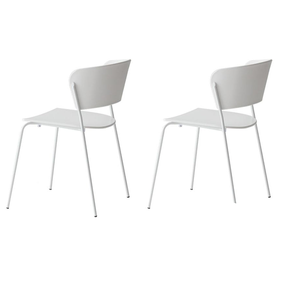 Chaises de salle à manger empilables sans accoudoirs, chaises de salle à manger d'intérieur avec pieds en métal