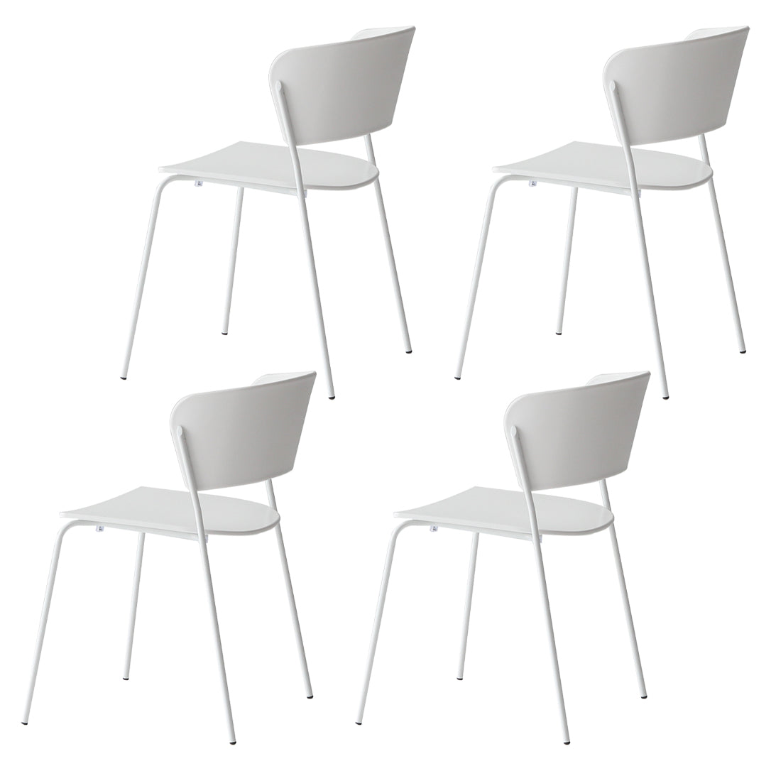 Chaises de salle à manger empilables sans accoudoirs, chaises de salle à manger d'intérieur avec pieds en métal