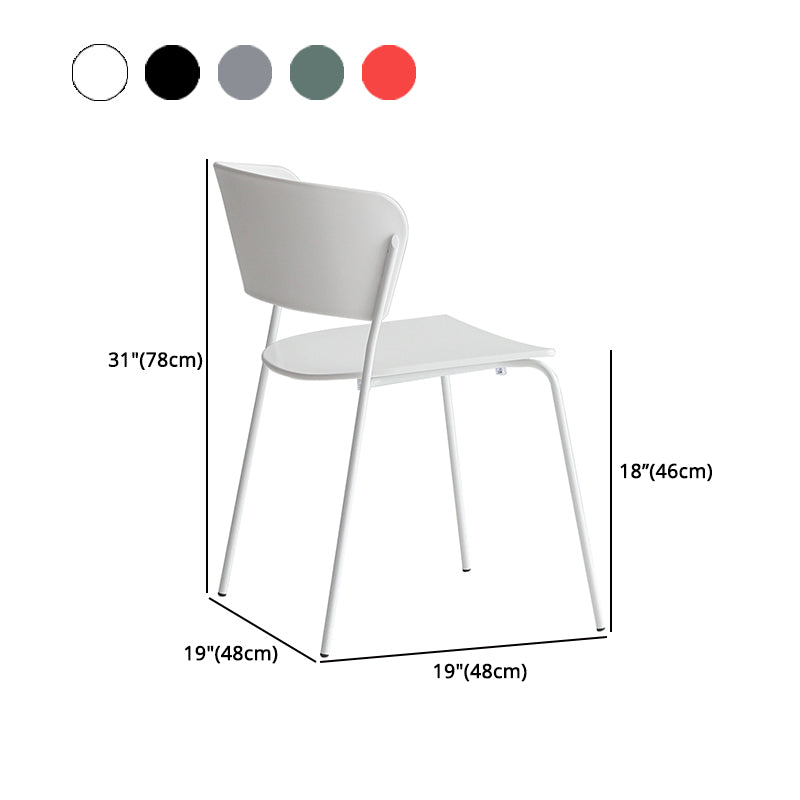 Chaises de salle à manger empilables sans accoudoirs, chaises de salle à manger d'intérieur avec pieds en métal