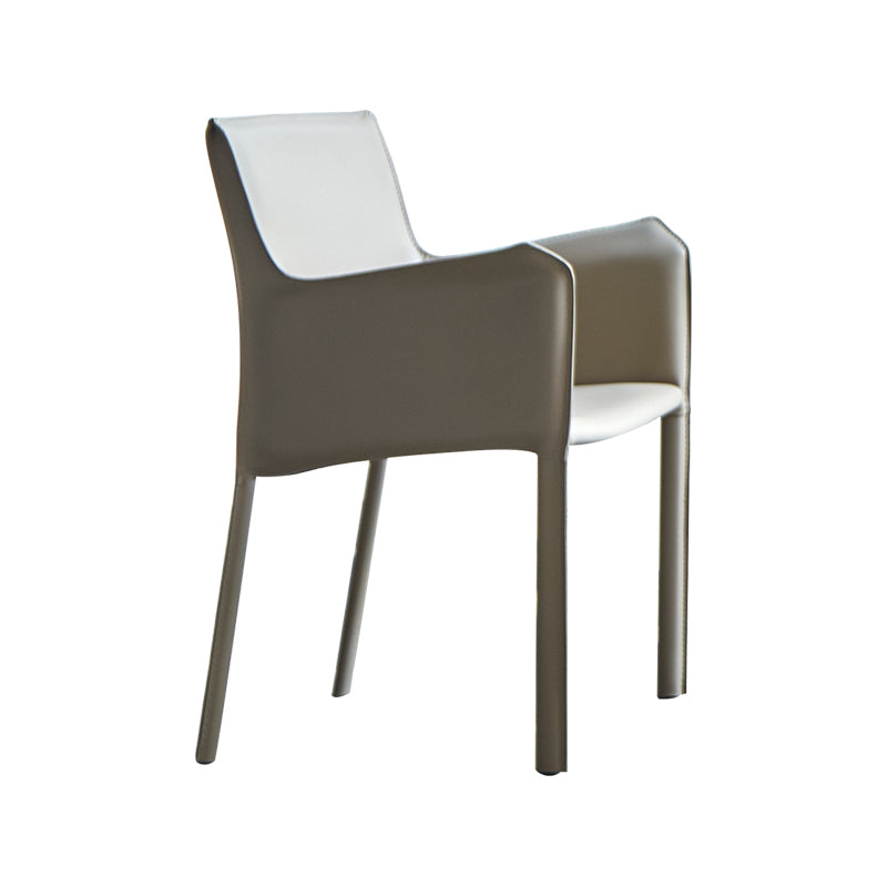 Fauteuil de maison en cuir de Style design, finition mate, chaise de salle à manger simple à dossier solide