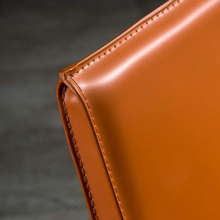 Fauteuil de maison en cuir de Style design, finition mate, chaise de salle à manger simple à dossier solide