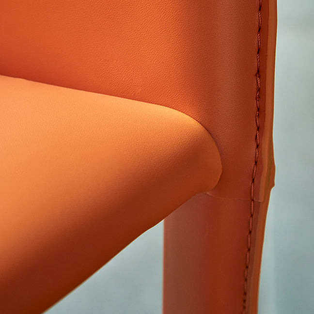 Fauteuil de maison en cuir de Style design, finition mate, chaise de salle à manger simple à dossier solide