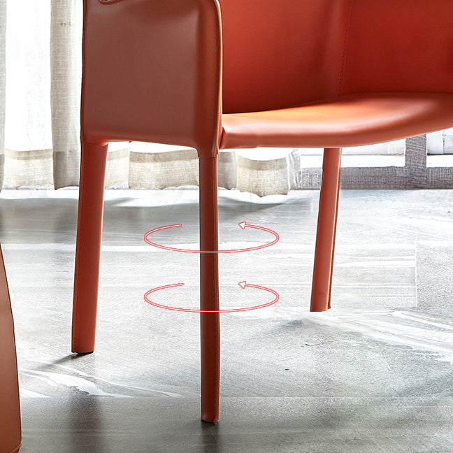 Fauteuil de maison en cuir de Style design, finition mate, chaise de salle à manger simple à dossier solide