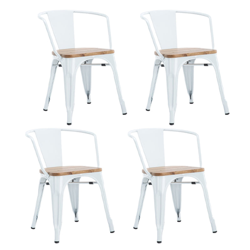 Industrial Style Dining Chair Metal Dining Arm Side Chairs for Kitchen (Set of 4)