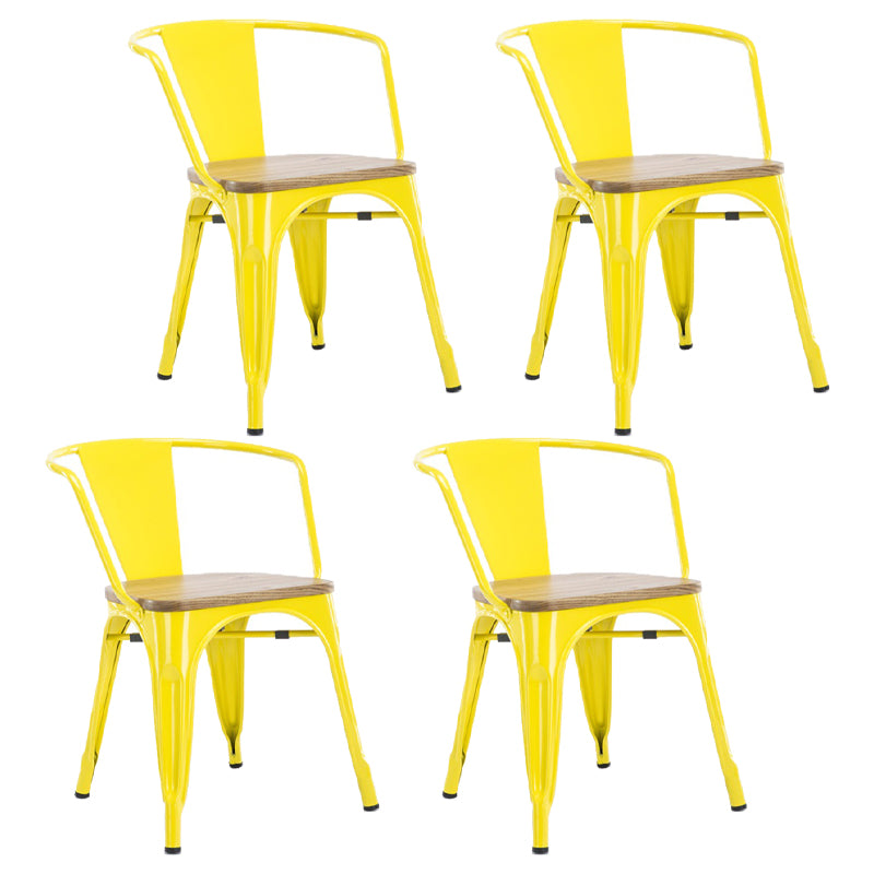 Industrial Style Dining Chair Metal Dining Arm Side Chairs for Kitchen (Set of 4)