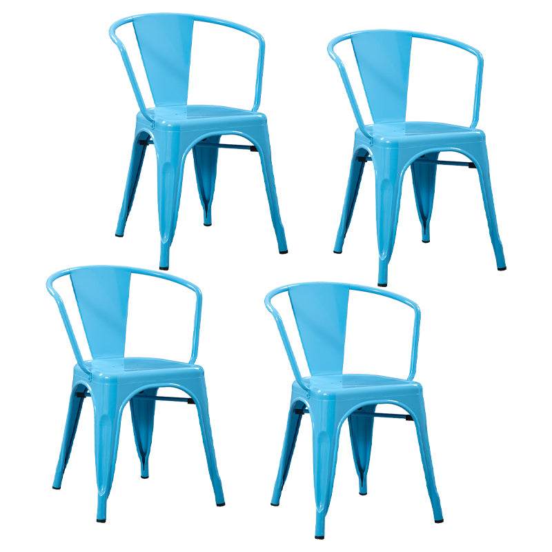 Industrial Style Dining Chair Metal Dining Arm Side Chairs for Kitchen (Set of 4)