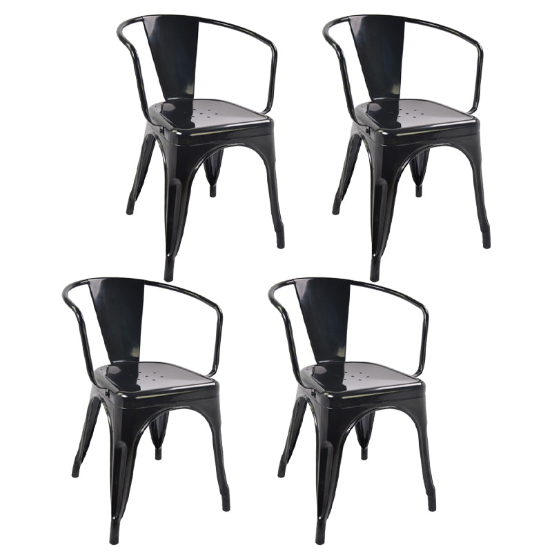 Industrial Style Dining Chair Metal Dining Arm Side Chairs for Kitchen (Set of 4)