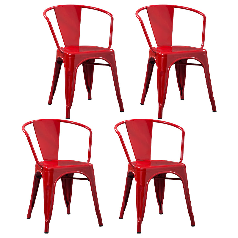 Industrial Style Dining Chair Metal Dining Arm Side Chairs for Kitchen (Set of 4)