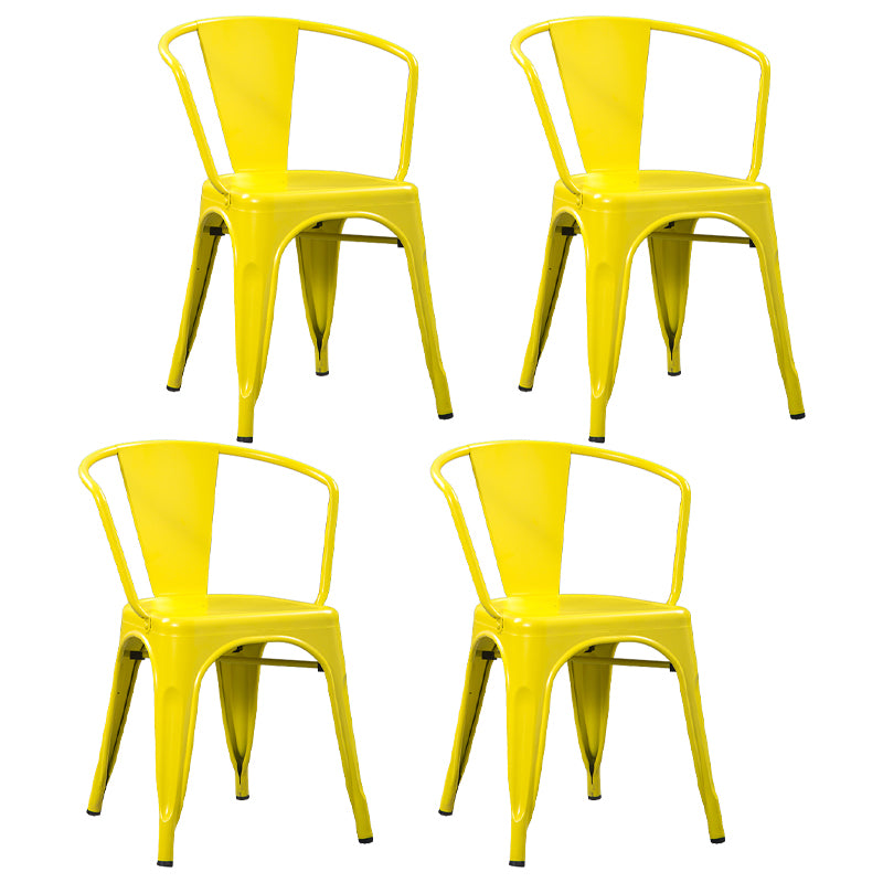Industrial Style Dining Chair Metal Dining Arm Side Chairs for Kitchen (Set of 4)