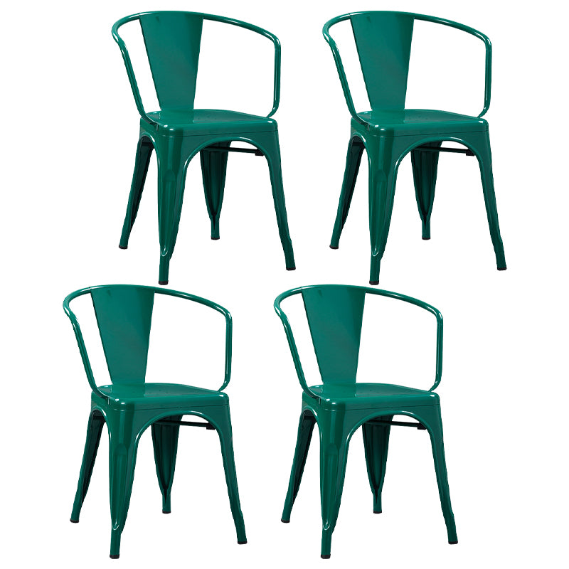 Industrial Style Dining Chair Metal Dining Arm Side Chairs for Kitchen (Set of 4)