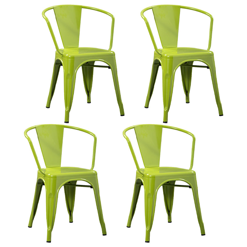 Industrial Style Dining Chair Metal Dining Arm Side Chairs for Kitchen (Set of 4)