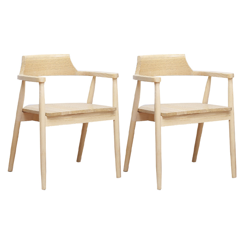 Chaise contemporaine avec accoudoirs ouverts en frêne, chaise de salle à manger rembourrée en noyer (Ensemble de 2)