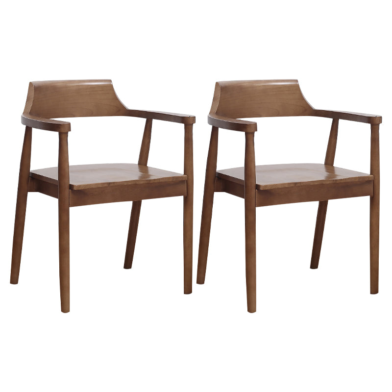 Chaise contemporaine avec accoudoirs ouverts en frêne, chaise de salle à manger rembourrée en noyer (Ensemble de 2)