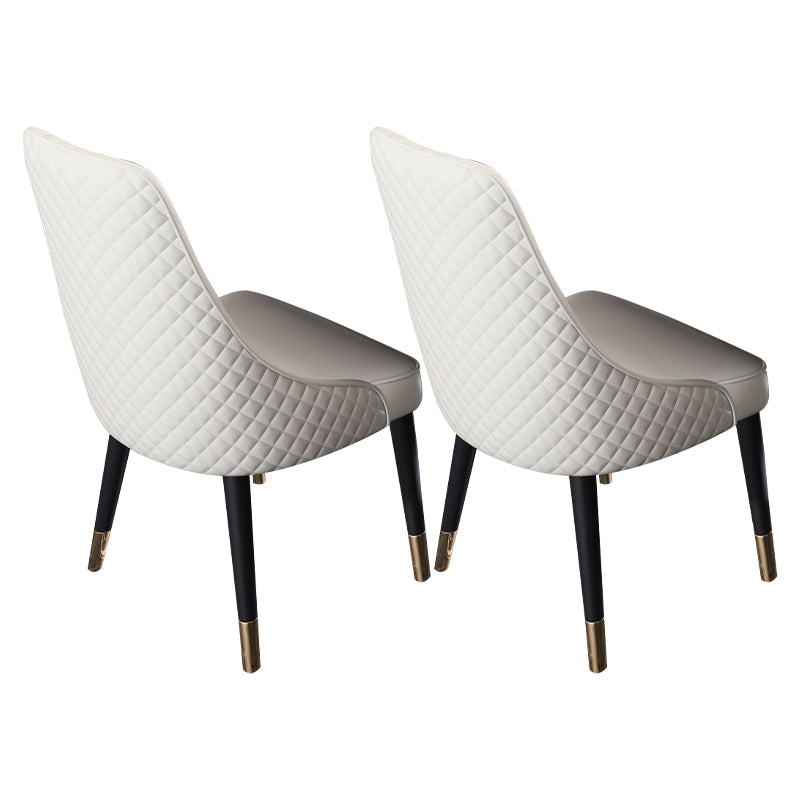 Scandinavian Style Metal Chair Dining Room Solid Back Side Chairs (Set of 2)