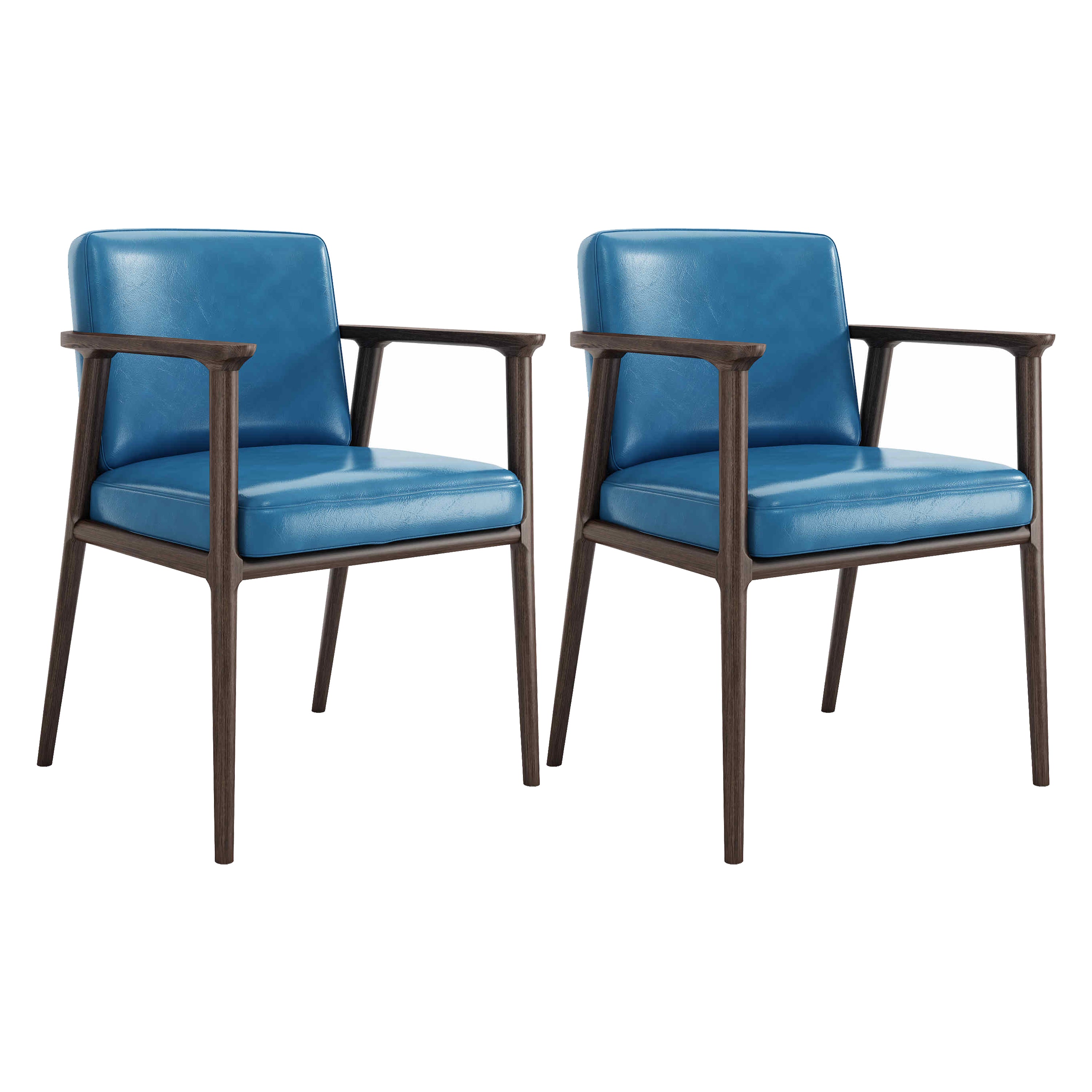 Traditional Solid Back Dining Armchair Upholstered Arm Chairs with Wood Legs