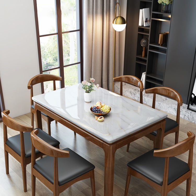 Chaise d'accompagnement scandinave intérieure ouverte de salle à manger en bois rembourré à dos rembourré
