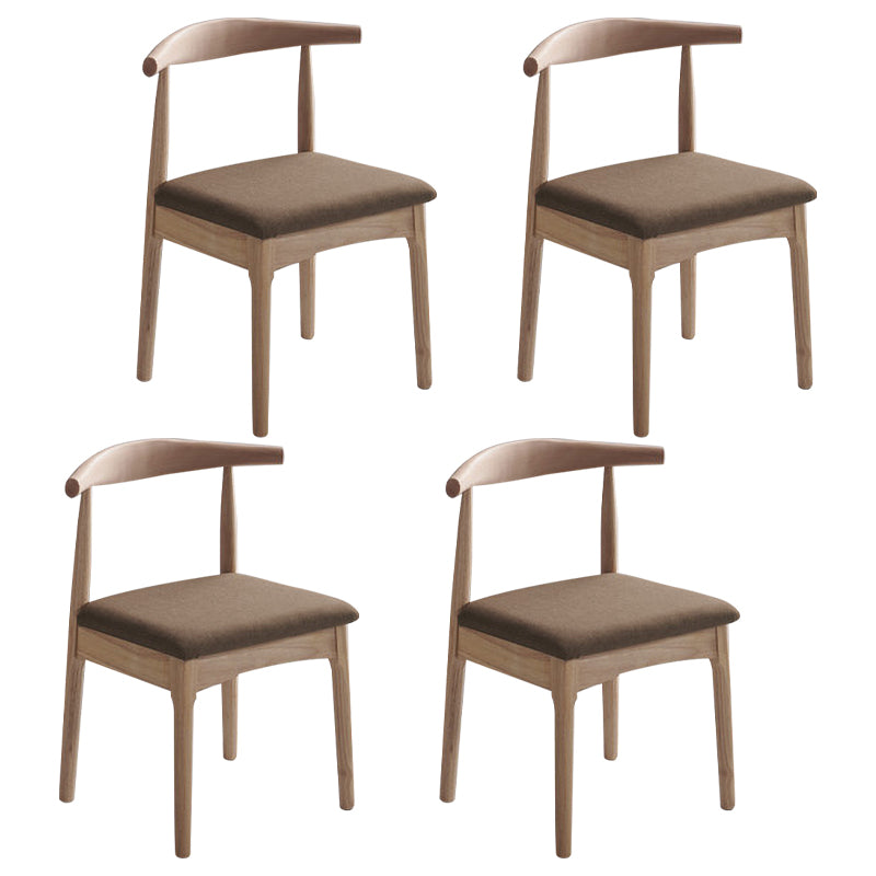 Indoor Scandinavian Side Chair Open Back Upholstered Wood Dining Room Chair