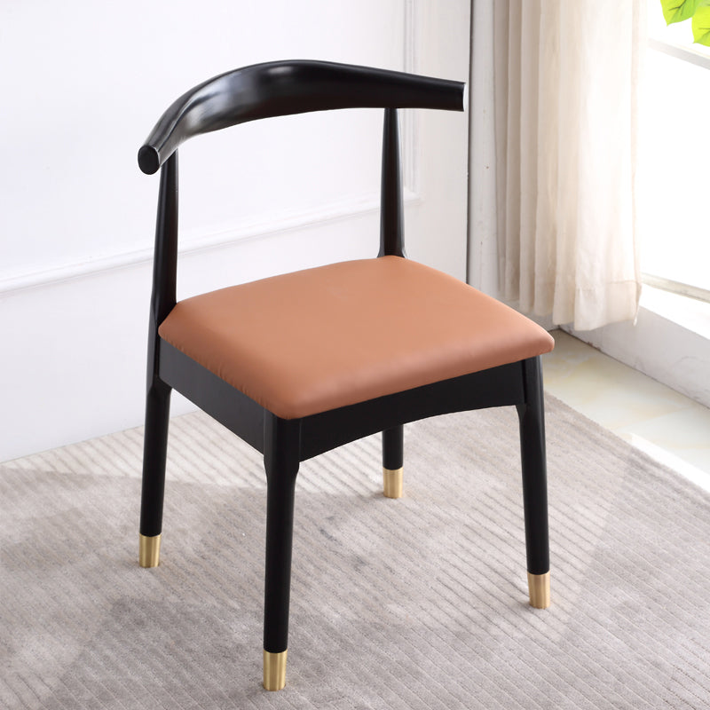 Indoor Scandinavian Side Chair Open Back Upholstered Wood Dining Room Chair