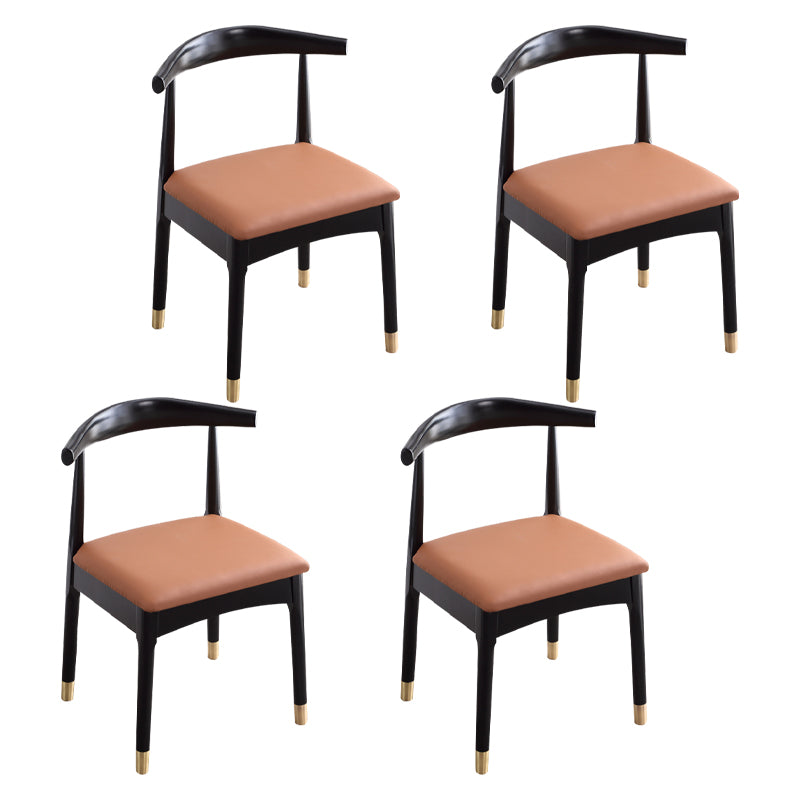 Silla lateral escandinava interior abierta silla de comedor de madera tapizada