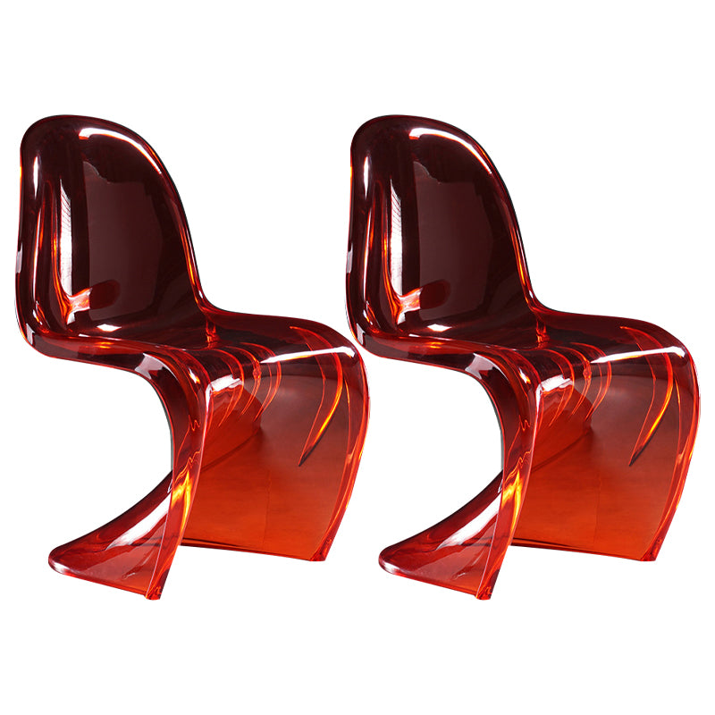 Scandinavian Style Plastic Chairs Set Dining Room Solid Back Side Chair