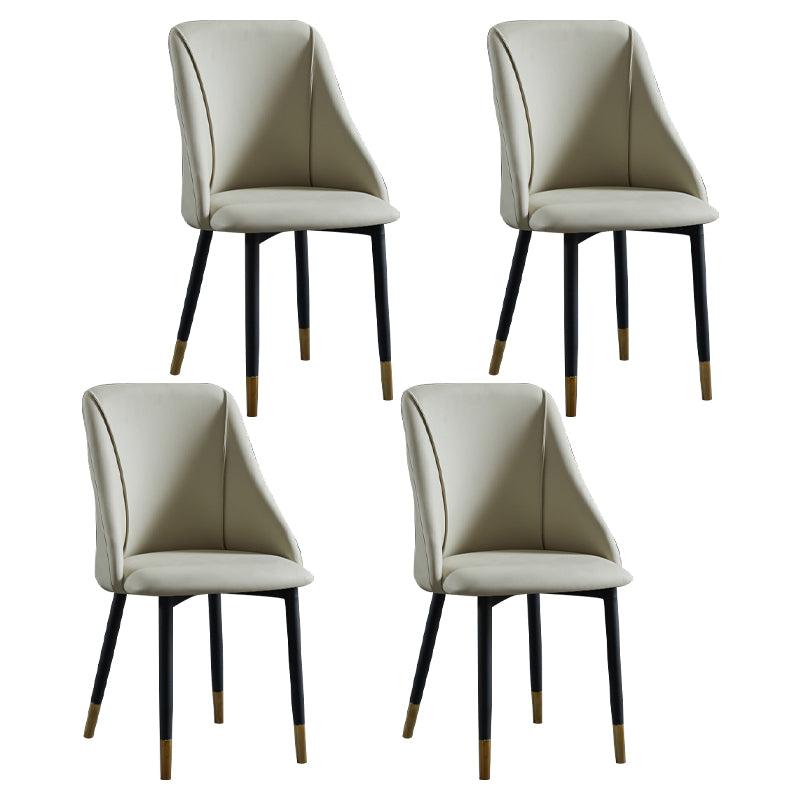 Scandinavian Pu Leather Restaurant zijstoel Matte Finish Parsons Dining Chair (set van 4)