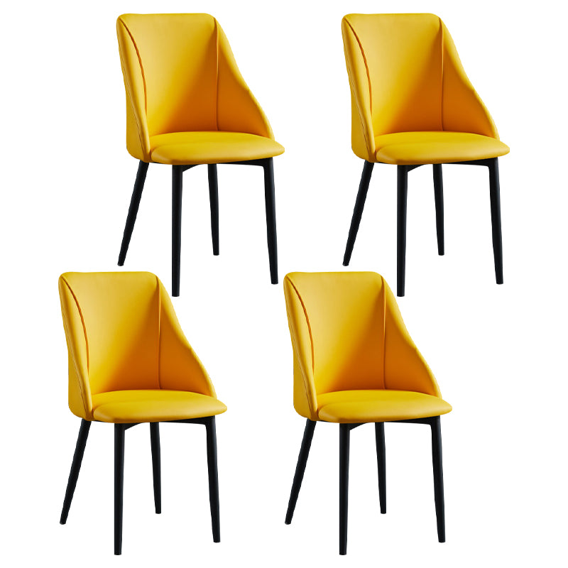 Scandinavian Pu Leather Restaurant zijstoel Matte Finish Parsons Dining Chair (set van 4)