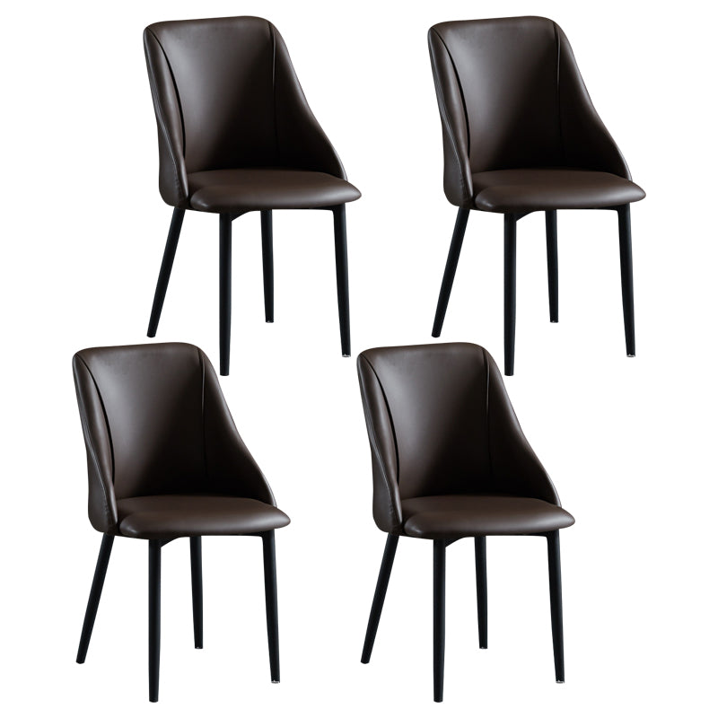 Scandinavian Pu Leather Restaurant zijstoel Matte Finish Parsons Dining Chair (set van 4)