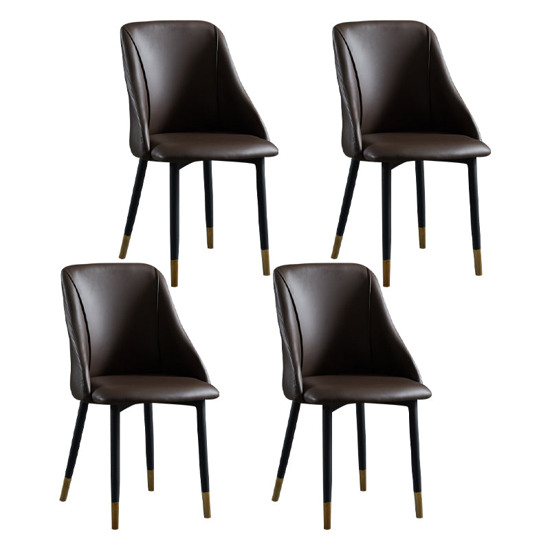 Scandinavian Pu Leather Restaurant zijstoel Matte Finish Parsons Dining Chair (set van 4)