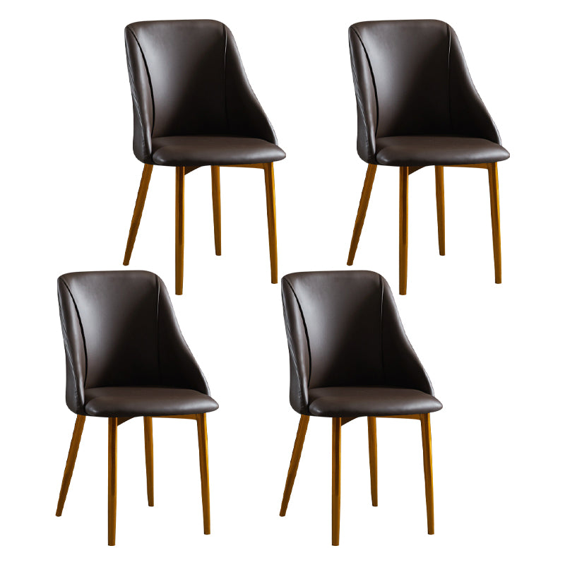 Scandinavian Pu Leather Restaurant zijstoel Matte Finish Parsons Dining Chair (set van 4)