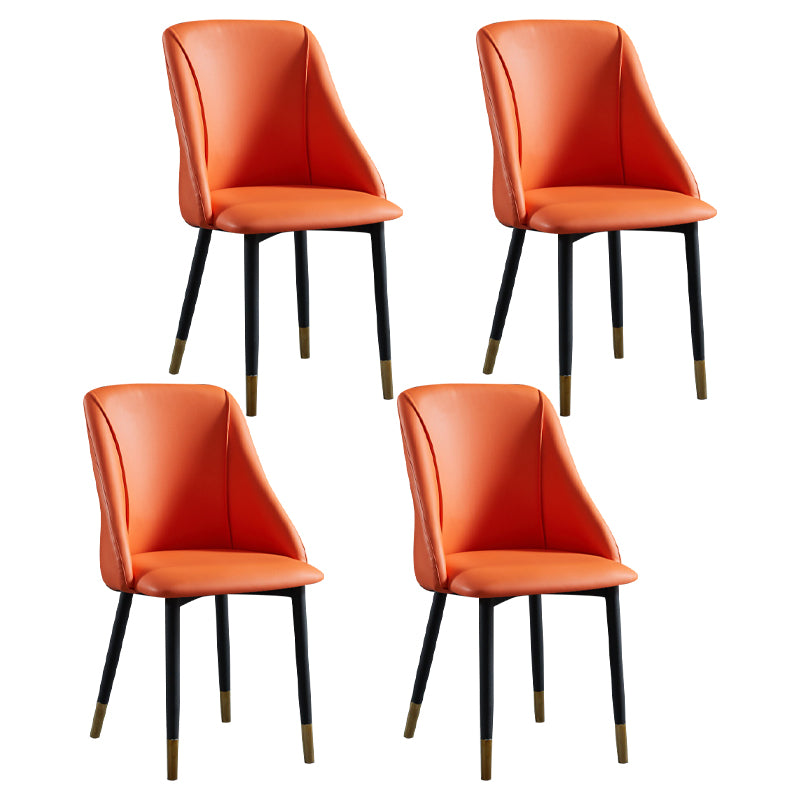 Scandinavian Pu Leather Restaurant zijstoel Matte Finish Parsons Dining Chair (set van 4)