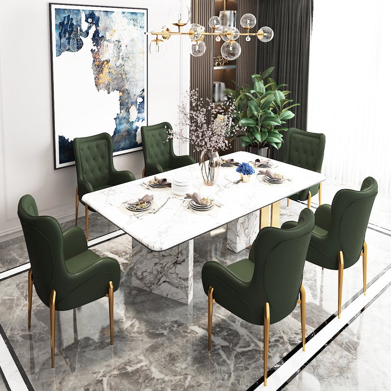 Nordic Metal Dining Room Chair Upholstered Linen Fabric Arm Single Chair for Restaurant