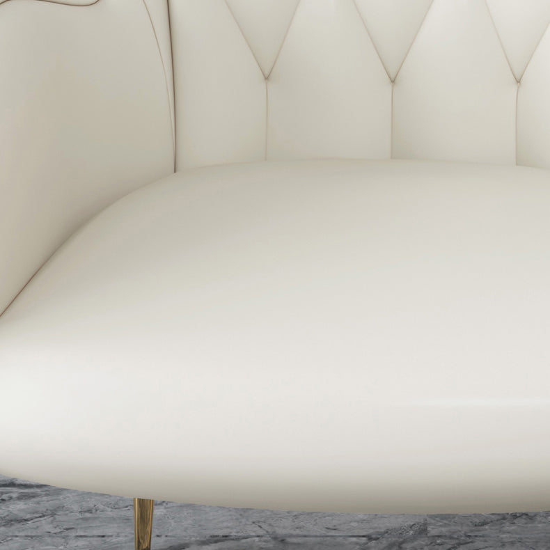 Nordic Metal Dining Room Chair Upholstered Linen Fabric Arm Single Chair for Restaurant