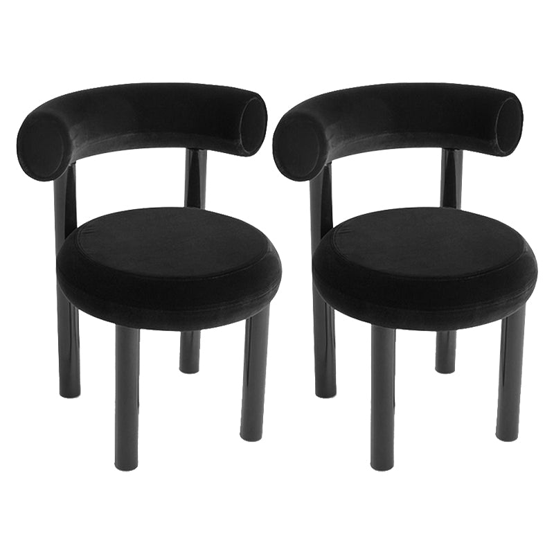 Chaises de salle à manger sans bras tapissées contemporaines, chaises latérales de salle à manger à dossier ouvert pour la maison